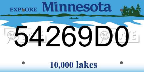 54269D0 Minnesota License Plate