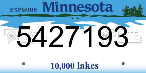 5427193 Minnesota License Plate