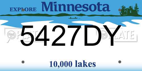 5427DY Minnesota License Plate