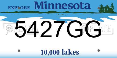 5427GG Minnesota License Plate