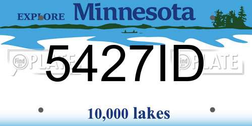 5427ID Minnesota License Plate