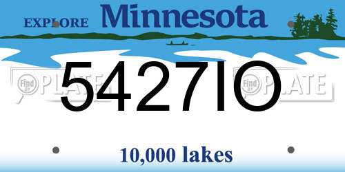 5427IO Minnesota License Plate