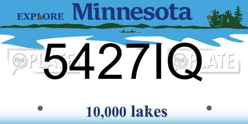 5427IQ Minnesota License Plate