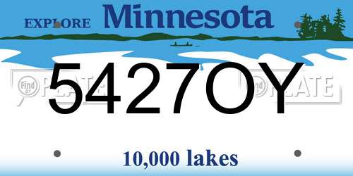5427OY Minnesota License Plate
