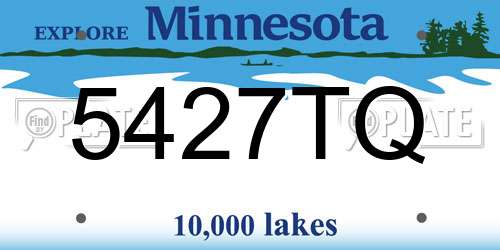 5427TQ Minnesota License Plate
