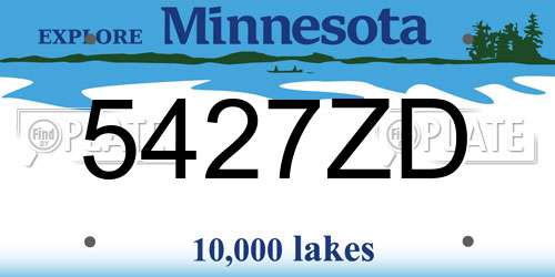 5427ZD Minnesota License Plate