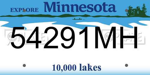 54291MH Minnesota License Plate