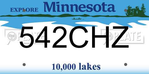 542CHZ Minnesota License Plate