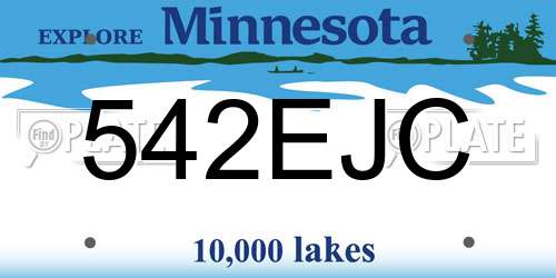542EJC Minnesota License Plate