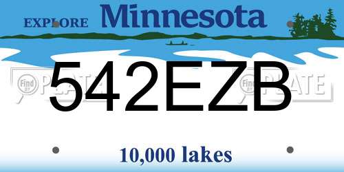 542EZB Minnesota License Plate