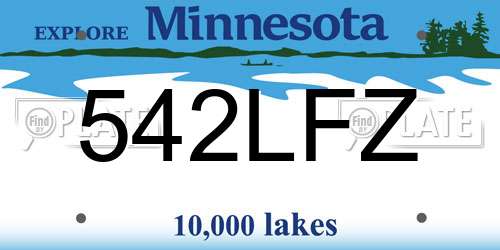 542LFZ Minnesota License Plate
