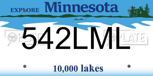 542LML Minnesota License Plate