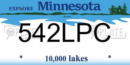 542LPC Minnesota License Plate