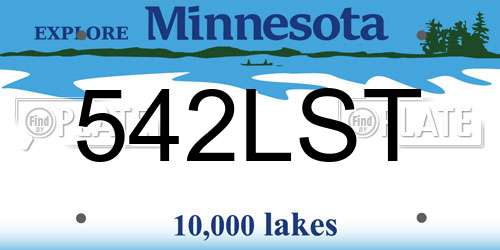 542LST Minnesota License Plate