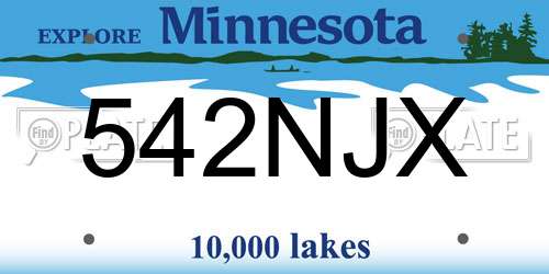 542NJX Minnesota License Plate