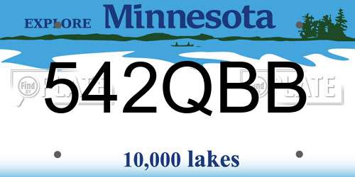542QBB Minnesota License Plate