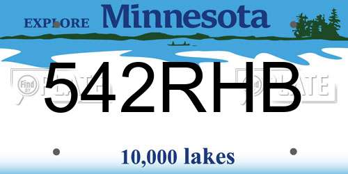 542RHB Minnesota License Plate