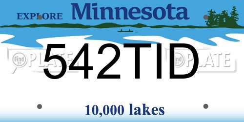 542TID Minnesota License Plate