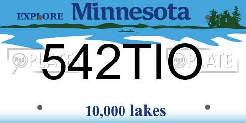 542TIO Minnesota License Plate