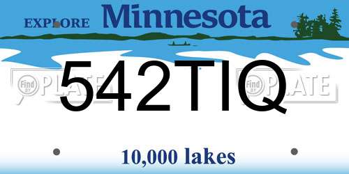 542TIQ Minnesota License Plate