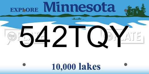 542TQY Minnesota License Plate