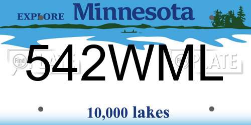 542WML Minnesota License Plate