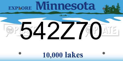 542Z70 Minnesota License Plate
