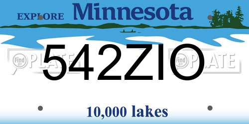 542ZIO Minnesota License Plate