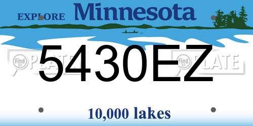 5430EZ Minnesota License Plate