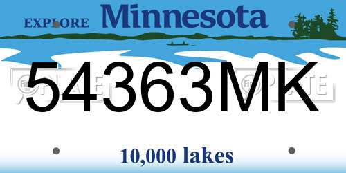 54363MK Minnesota License Plate