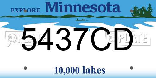 5437CD Minnesota License Plate