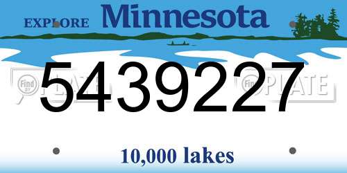 5439227 Minnesota License Plate