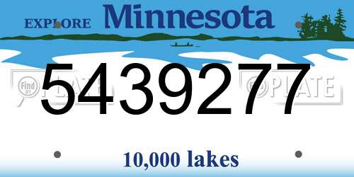 5439277 Minnesota License Plate