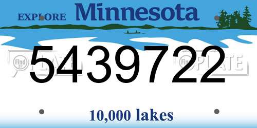 5439722 Minnesota License Plate