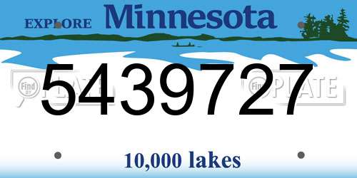 5439727 Minnesota License Plate