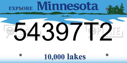 54397T2 Minnesota License Plate