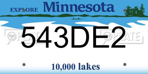 543DE2 Minnesota License Plate
