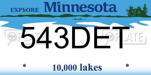 543DET Minnesota License Plate