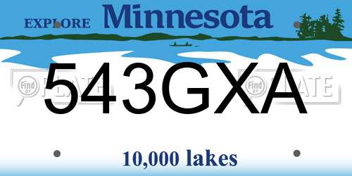 543GXA Minnesota License Plate