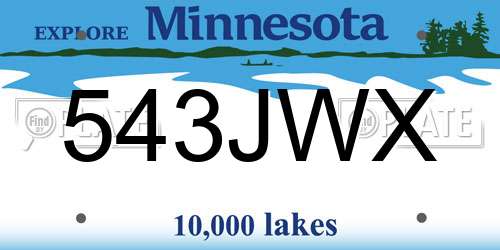 543JWX Minnesota License Plate