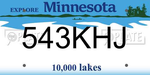 543KHJ Minnesota License Plate