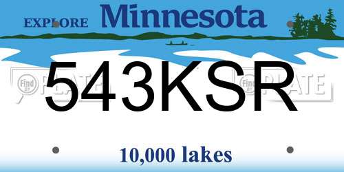 543KSR Minnesota License Plate