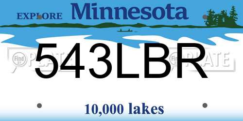 543LBR Minnesota License Plate