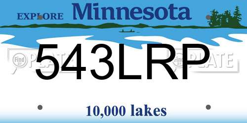 543LRP Minnesota License Plate