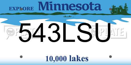 543LSU Minnesota License Plate