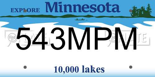 543MPM Minnesota License Plate