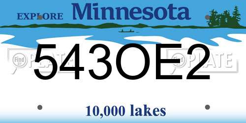 543OE2 Minnesota License Plate
