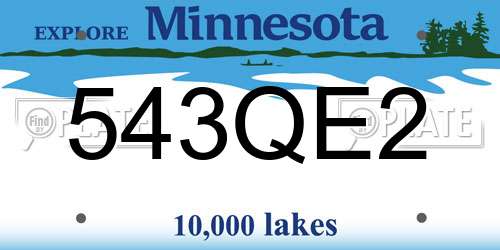 543QE2 Minnesota License Plate