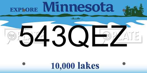 543QEZ Minnesota License Plate