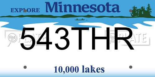 543THR Minnesota License Plate